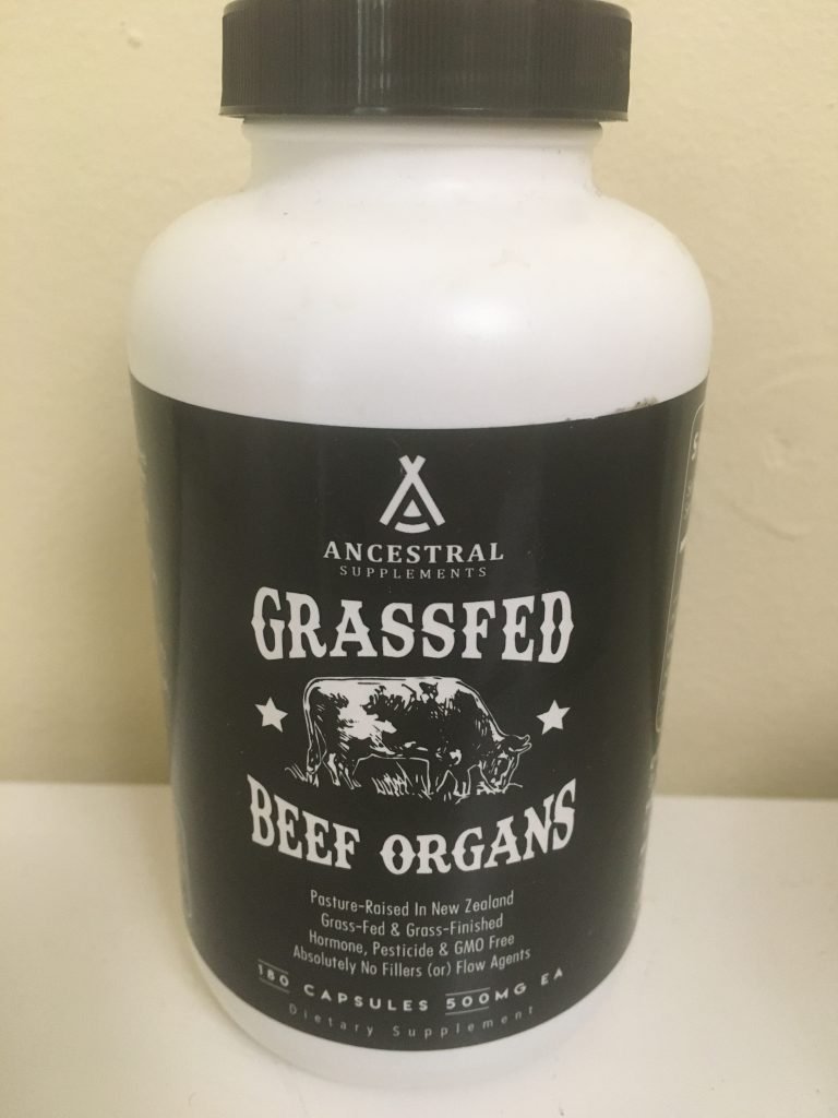 Bottle of Ancestral Supplements organ blend